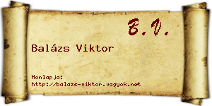Balázs Viktor névjegykártya